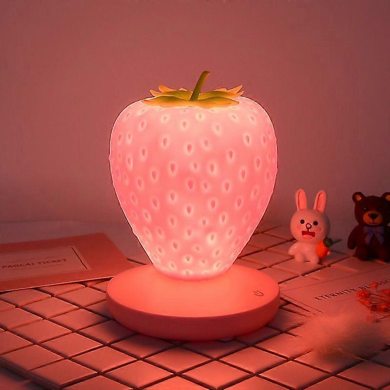 Dewenwils Strawberry Night Light, Pink (Strawberry)