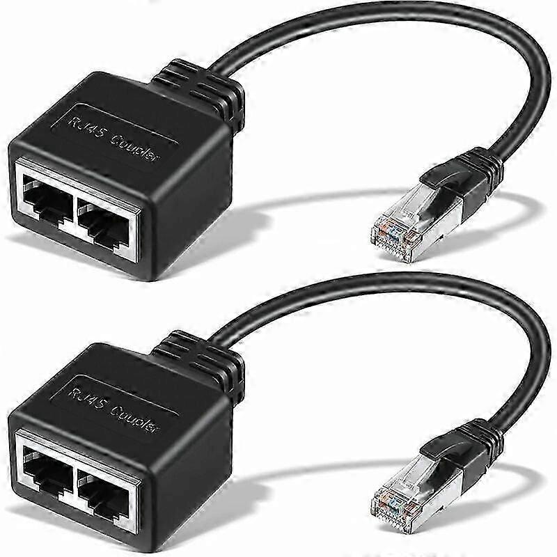 2 Ethernet Splitters for Cat5, Cat6, Cat7 Network Cables