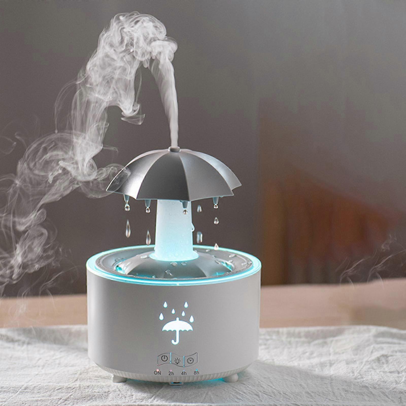 Rotating Umbrella Drop Humidifier Multipurpose for Home Tabletop Study White