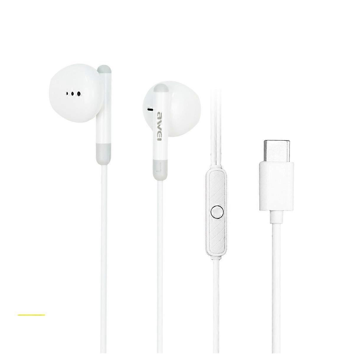 awei PC-6T Type-C Interface Mini Stereo In-Ear Wired Earphone, Length:1.2m