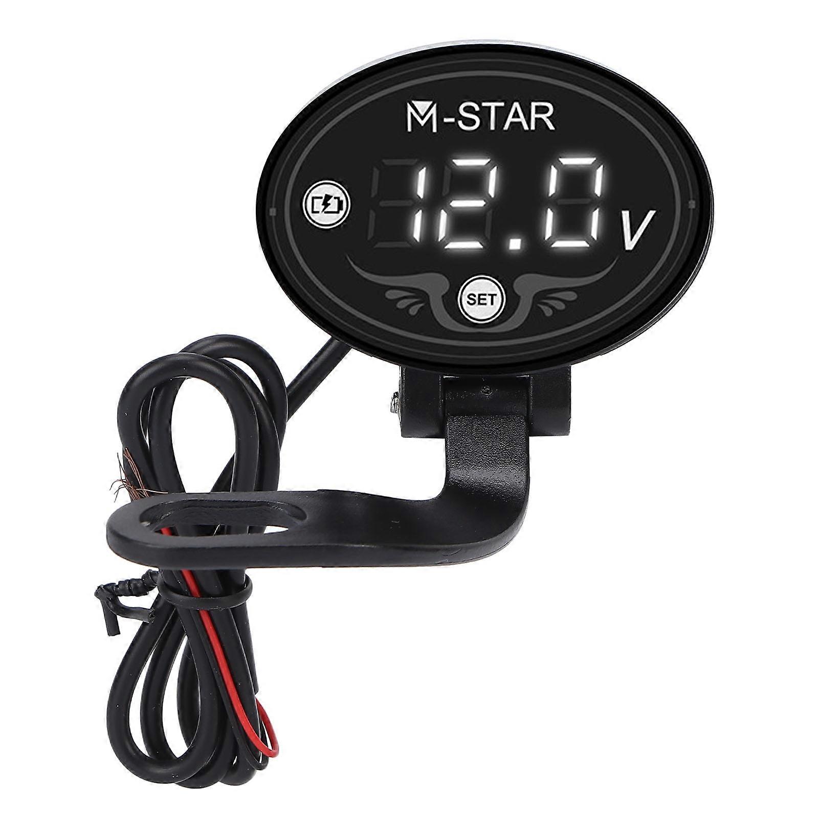 Motorcycle LED Voltmeter Digital 9‑24V Smart Waterproof High Precision ABS Battery Monitor to Ensure Safe Driving