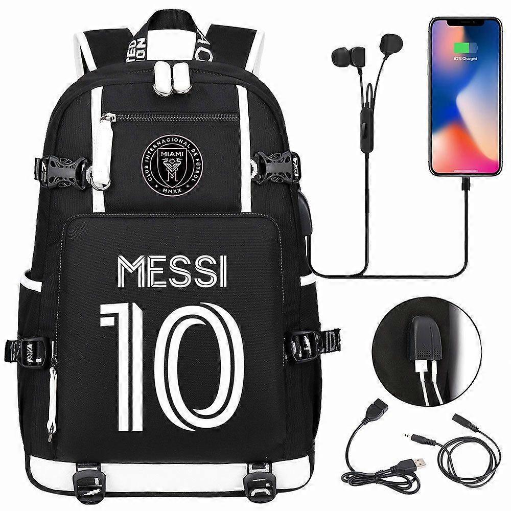 Camouflage Messi Backpack With Usb Port For 17-inch Laptop - Waterproof, Multifunctional Schoolbag For Business Travel And Infants - Capacity: Large -