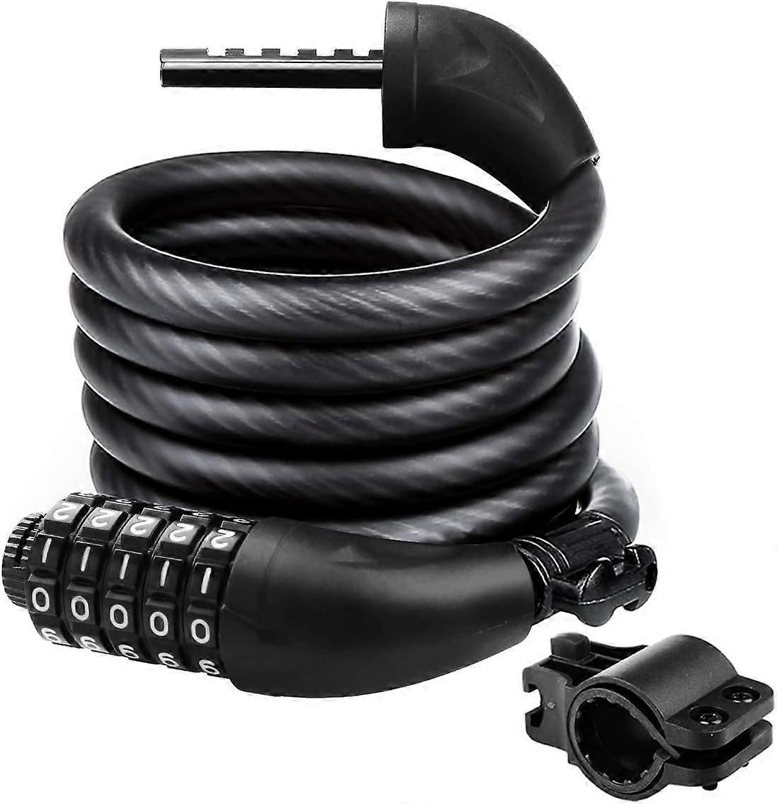 Scooter Lock Bike Lock Cable, Water Resistant Design With Resettable Combination And Mounting Bracket For Safe Storage Of Bicycles And Scooters