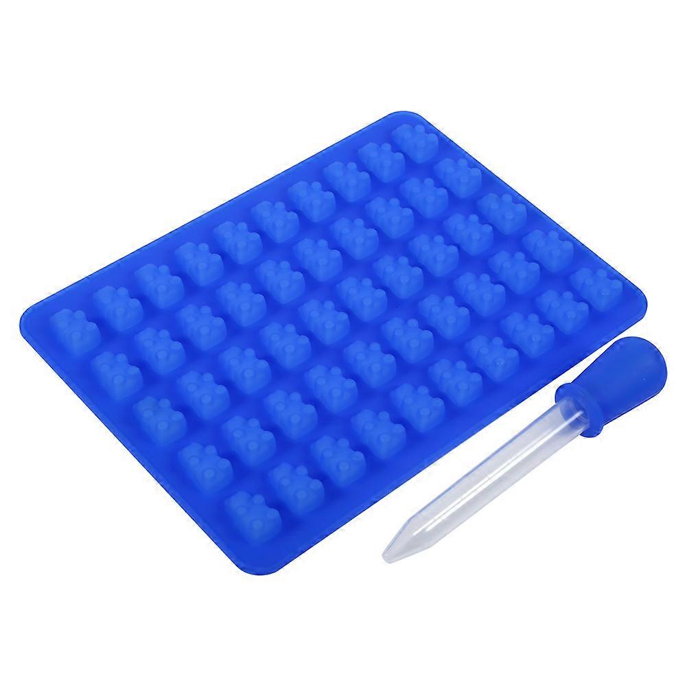 Chocolate Candy Ice Cube Bear Shape Silicone Mold with Dropper for Baking and Freezing, BPA-Free, Durable, Flexible