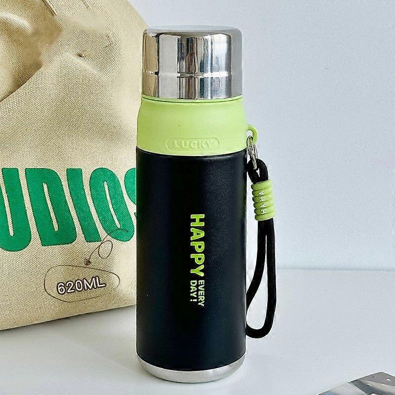 20 Oz Stainless Steel Insulated Sports Water Bottles with Straw for Kids,Men and Women-Black