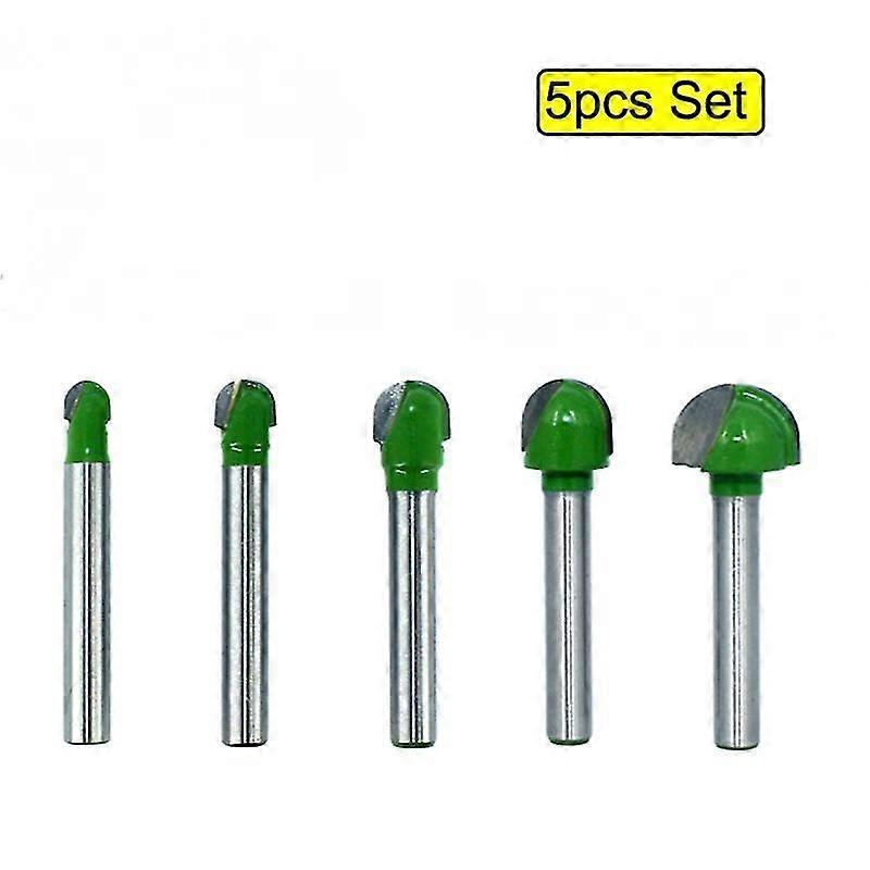5 Pieces 6mm Ball Nose Router Bit Set Solid Carbide Round Box