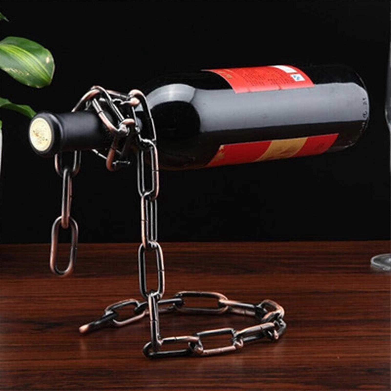 Single Wine Bottle Holder Stand Table Top Floating Wine Rack for Dining Table Closet Shelf