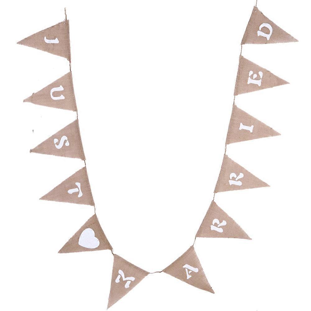 Bunnies Print Burlap Bunting Banner, Easter Birthday Decor High Quality Natural Cloth, Non-Toxic Safe Material For Easy Use, Preassembled For