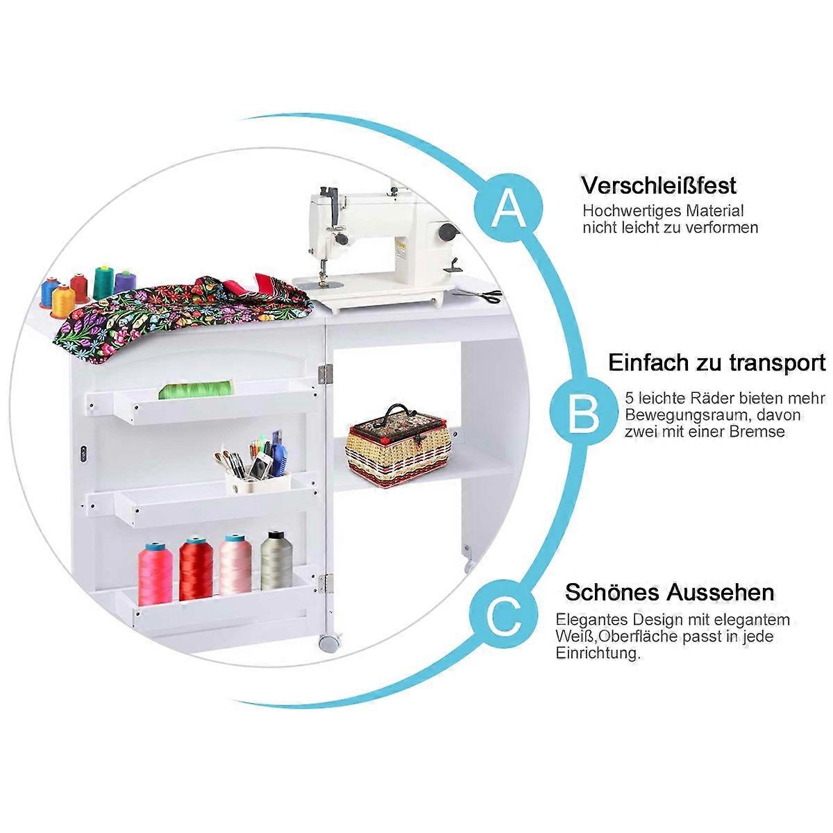 Foldable Sewing Machine Table Sewing Table Multifunction Table Desk Work Table