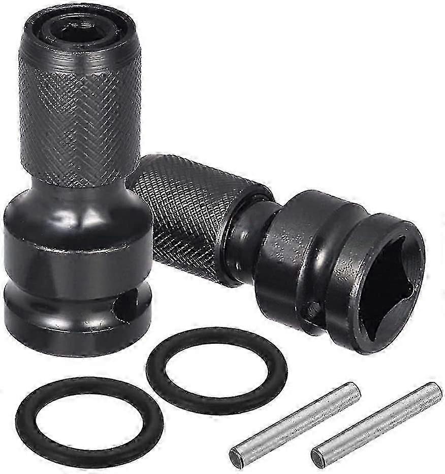 Impact Socket Driver Bit, 2 Pieces Versailles Socket Adapters 1/2" Square To 1/4" Hex, For Impact Ratchet
