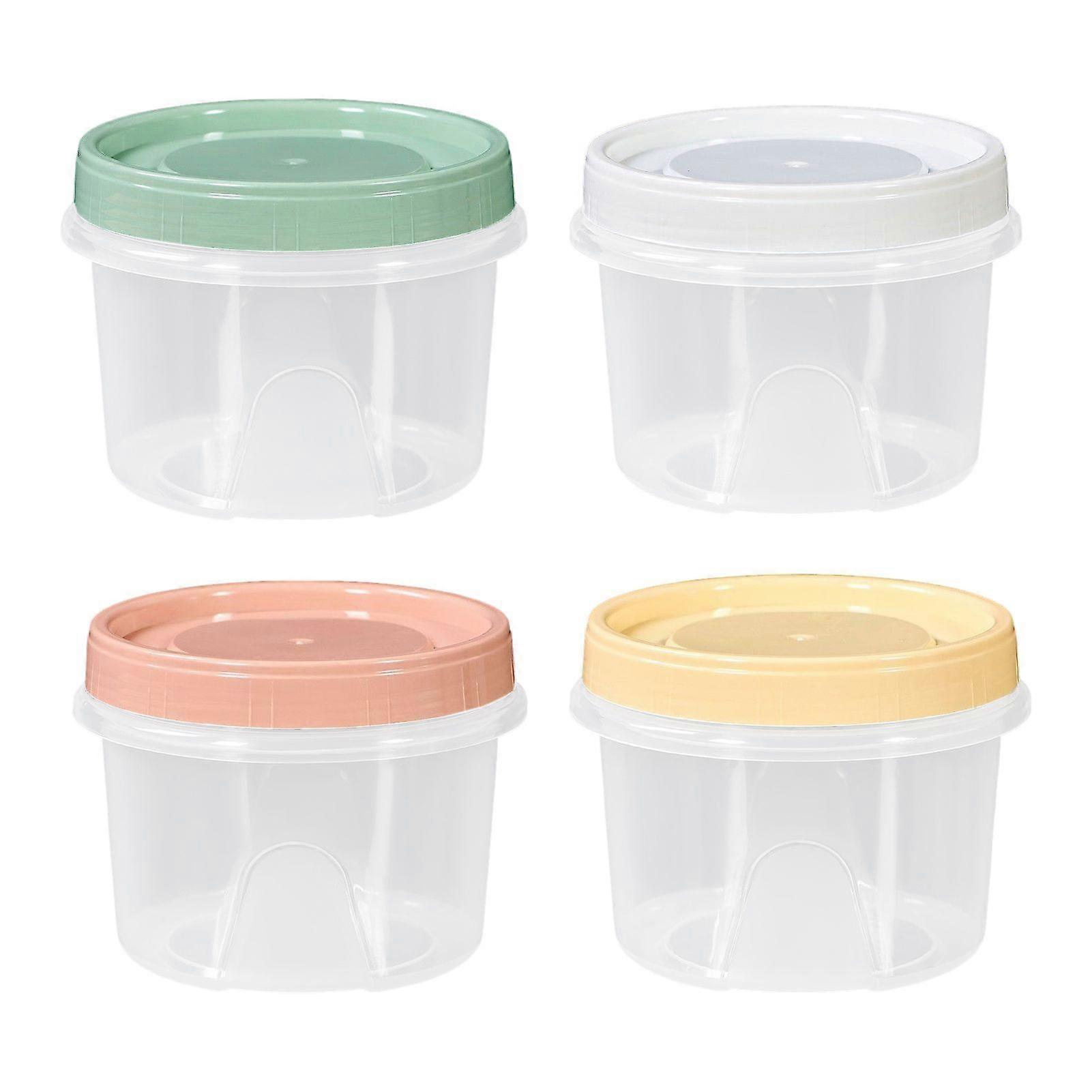 4Pcs Salad Dressing Containers 500ml BPA-Free Food Container for Snacks Condiment Sauce Reusable Sauce Cups for Lunch Box Fruit Nuts Yogurt Storage