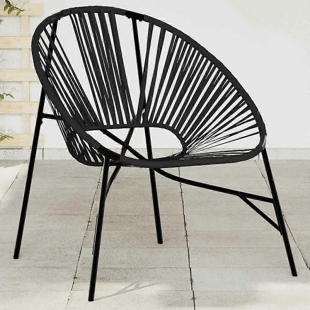 Gartenstuhl in Ei-Form Schwarz Poly Rattan