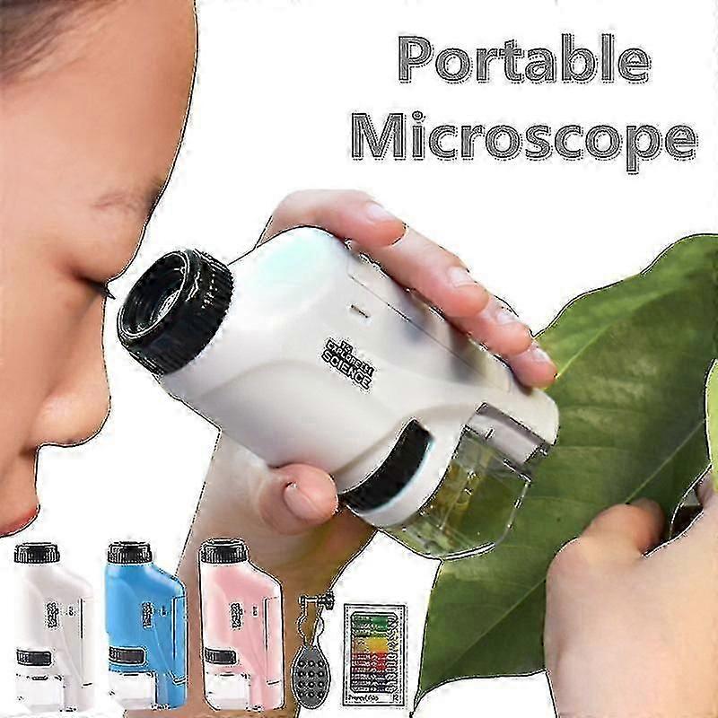 "Kid's Portable Pocket Microscope With Adjustable 60-120x"