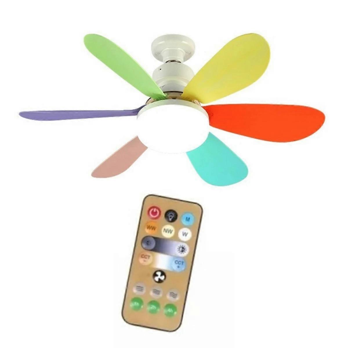 Remote Control Lighting LED Ceiling Fan E27 Base Silent Ceiling Fan