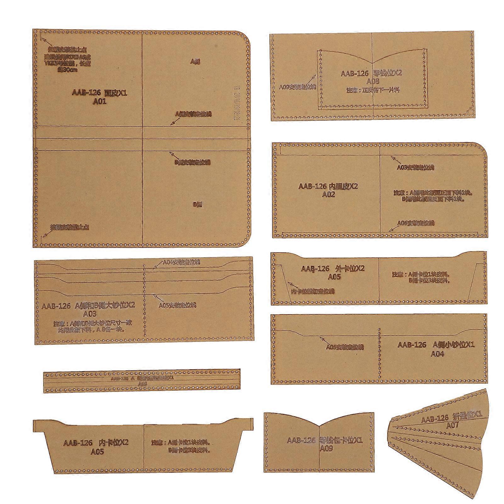 Transparent Acrylic Template Leather Craft Pattern Hand&#8209;Made DIY Tool for Handbag Wallet