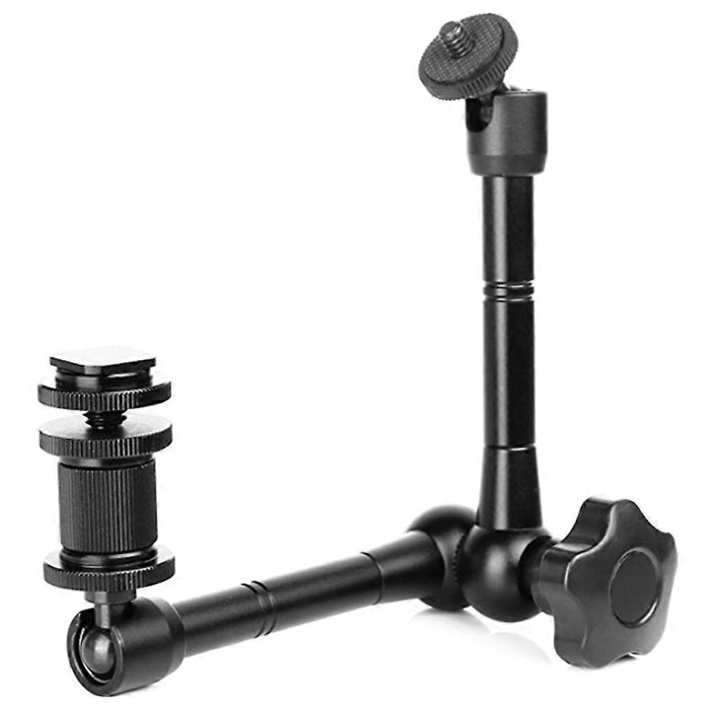 Upgraded 11 Inch Adjustable Articulating Friction Arm with Large Super Clamp Fit for Camera Monitor Mount Adapter Black