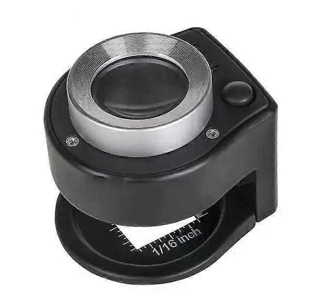 Loupe portable à grossissement 30X Plein métal Noir Argent Détectant Lampe Mesure Échelle Avec Lumières LED Et UV