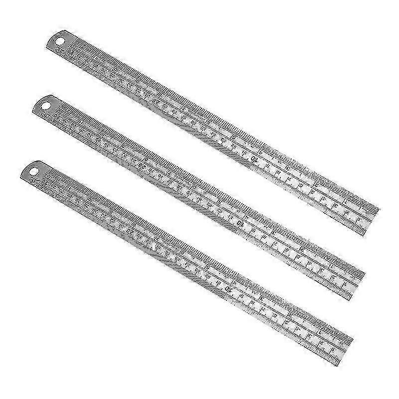 33X2.6cm Silver Textile Art Gauges & Rulers 3pcs Multifunctional Rulers Measurement Tools Double Si