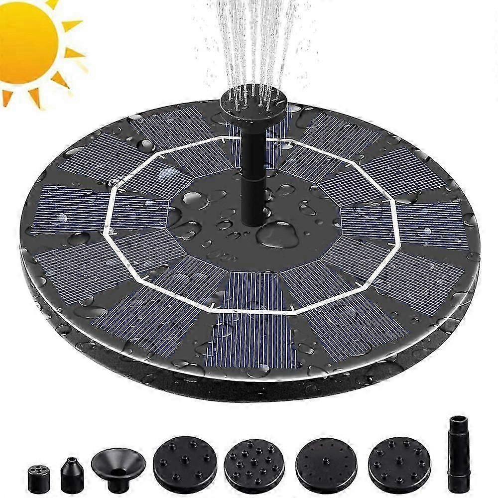 3.0W Solar Fountain Pump for Bird Bath with 3.7V 1200mAh Battery Backup, Free Standing Portable Floating Solar Powered