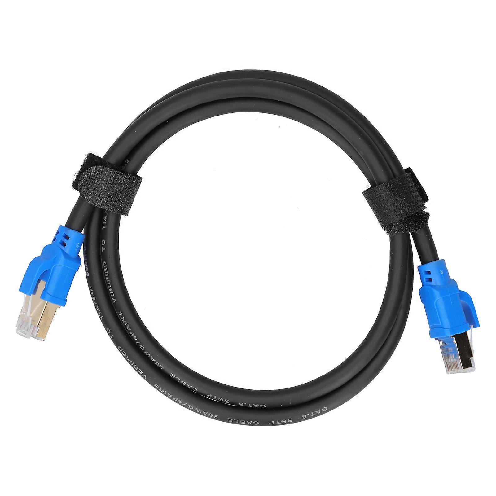 40Gbps Cat8 Ethernet Cable: 2000MHz, Gold-Plated RJ45, 1m for Routers & Networks