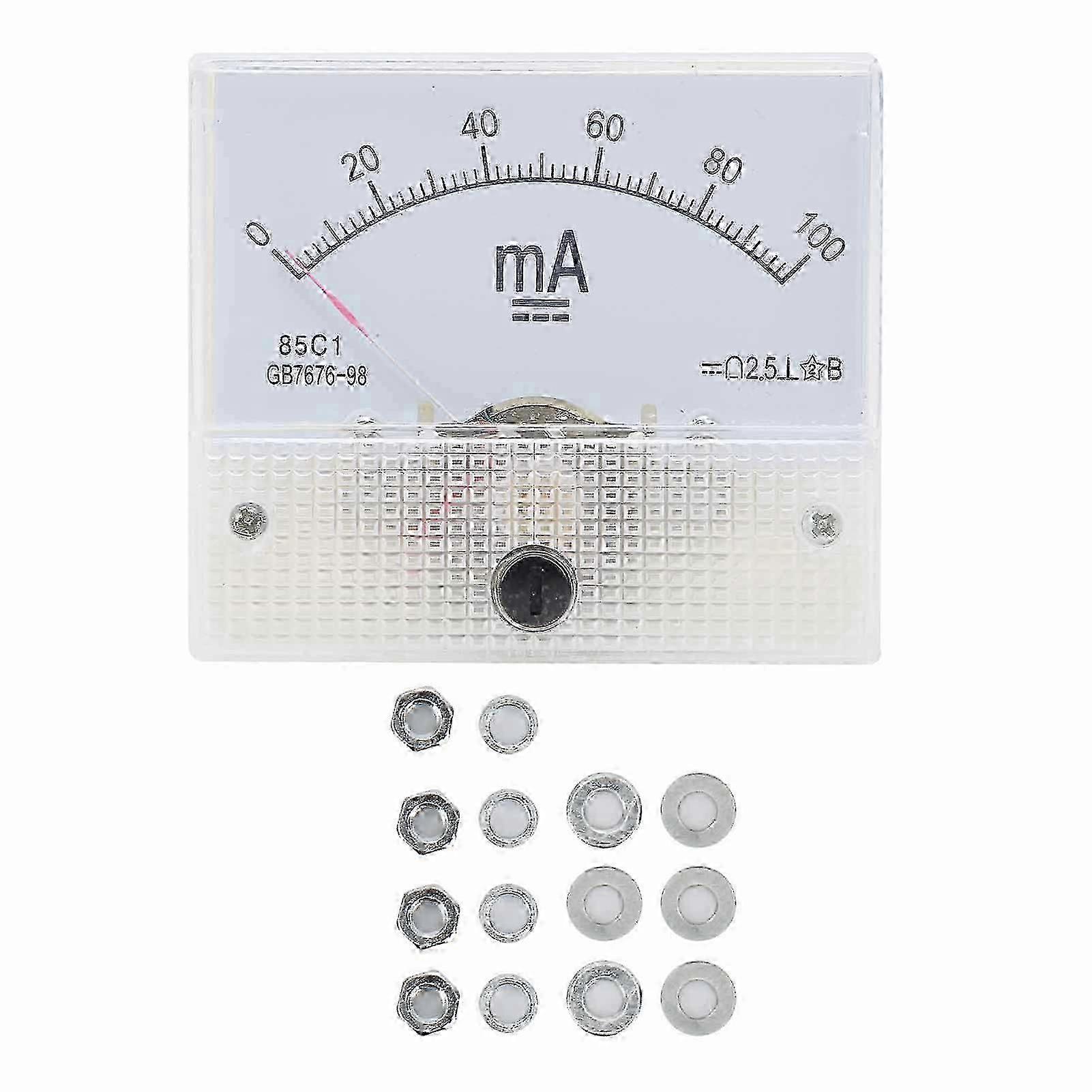 85C1 DC 0~100MA Pointer DC Ammeter Current Panel Meter Gauge Measuring Instrument