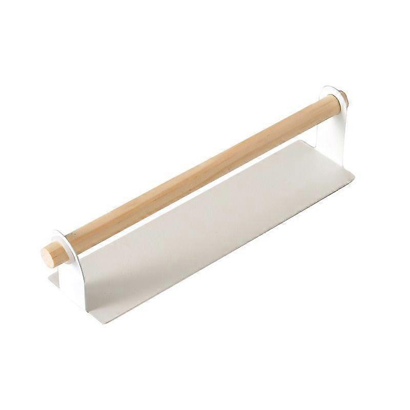 Wall-Mounted Towel Rack Stick Type Punch-Free Wrought Iron Towel Rack for Bathroom Toilet (White)
