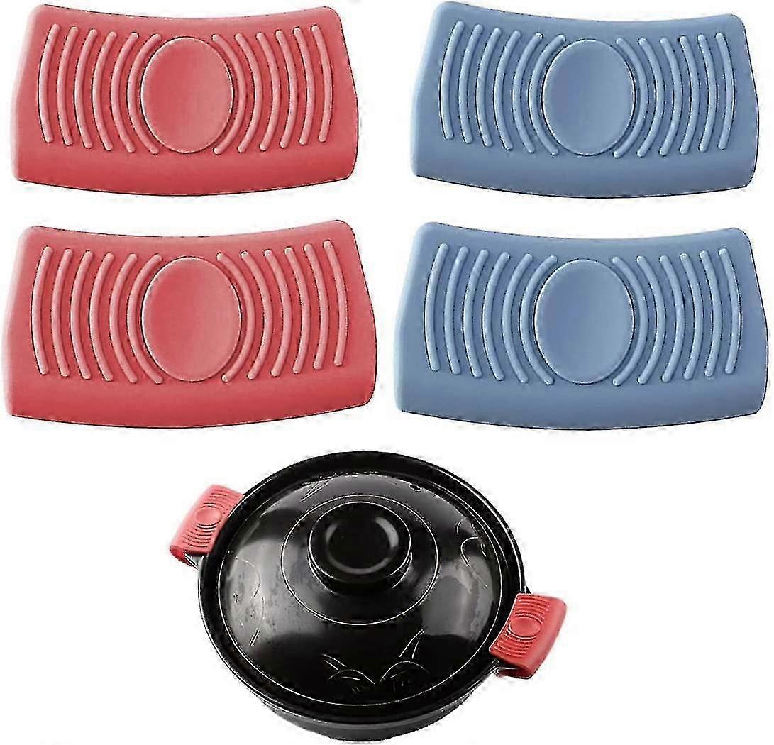 Silicone Pot Handle Grips - Heatproof and Ergonomic Design for Safe Cooking (2 Pairs)