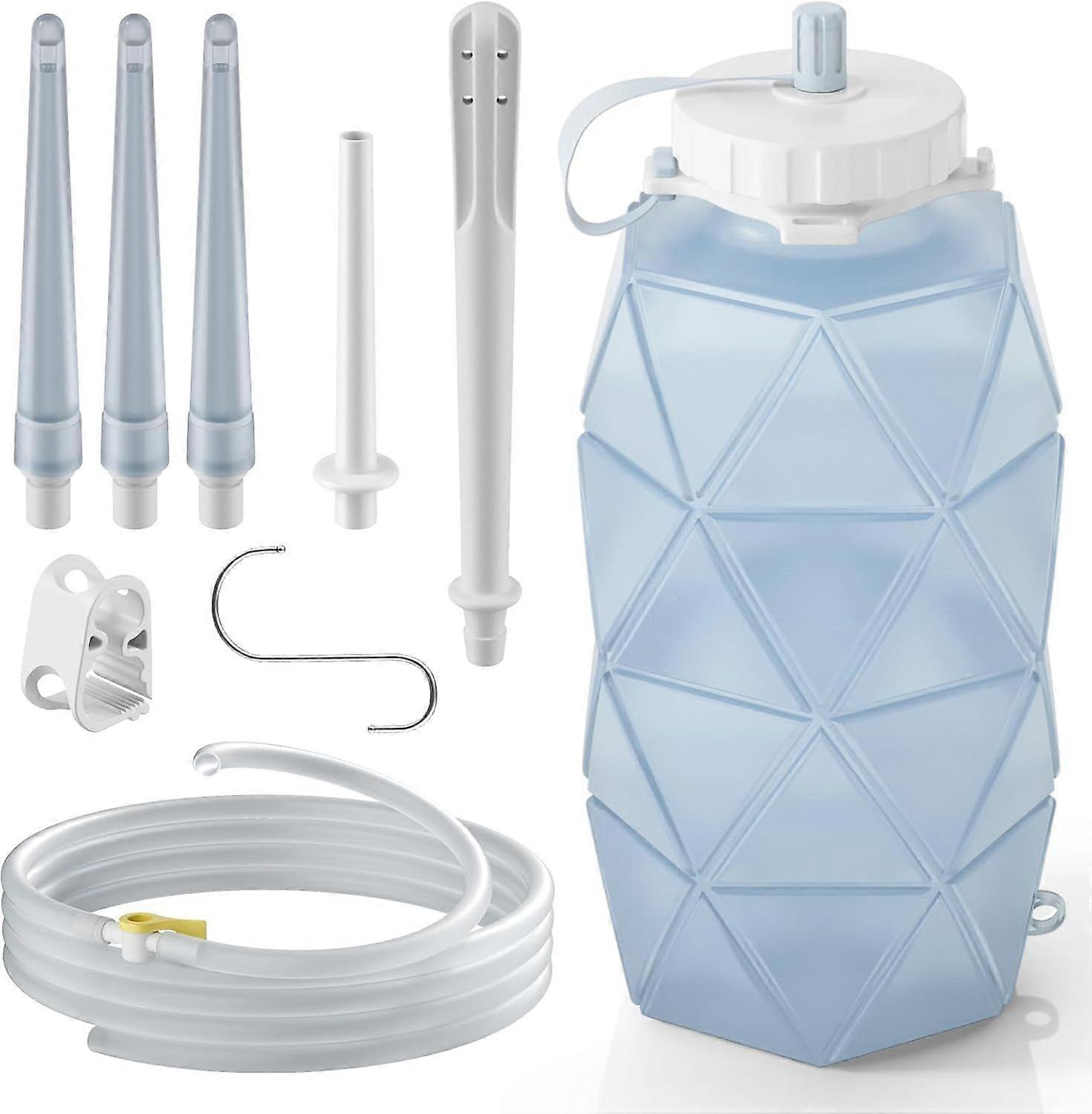 High quality brand new Collapsible Silicone Enema Bag Bottle Kit with 5.3ft Enima Hose, 5