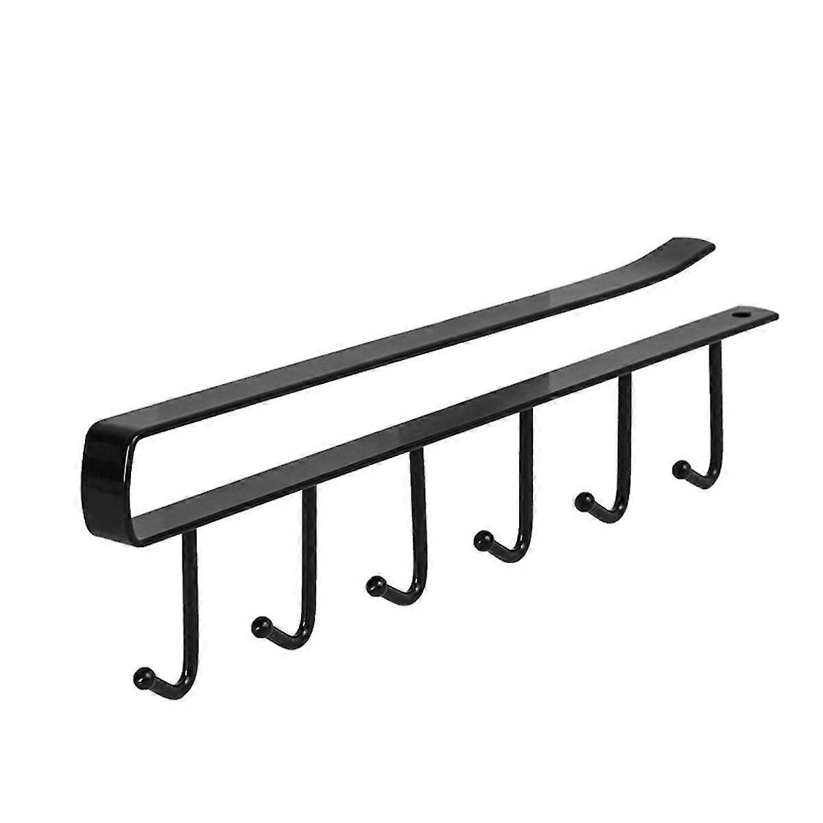 6 Hooks Metal Under Shelf Organiser Hanging Rack Holder
