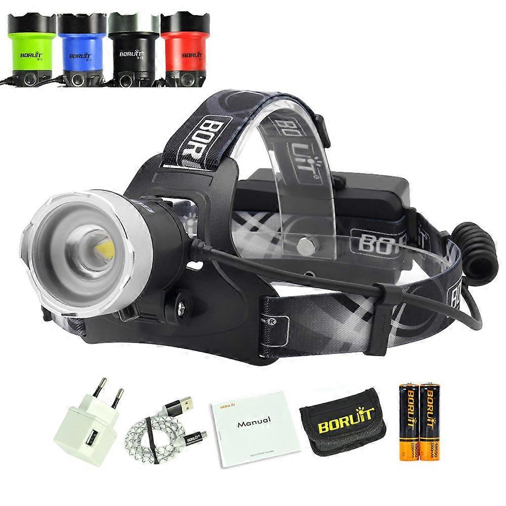 B13 Xm-l2 Led Headlamp, 18650 Lm Battery Powered, Waterproof, Zoom, 3 Light Modes, Rechargeable, Great for Camping