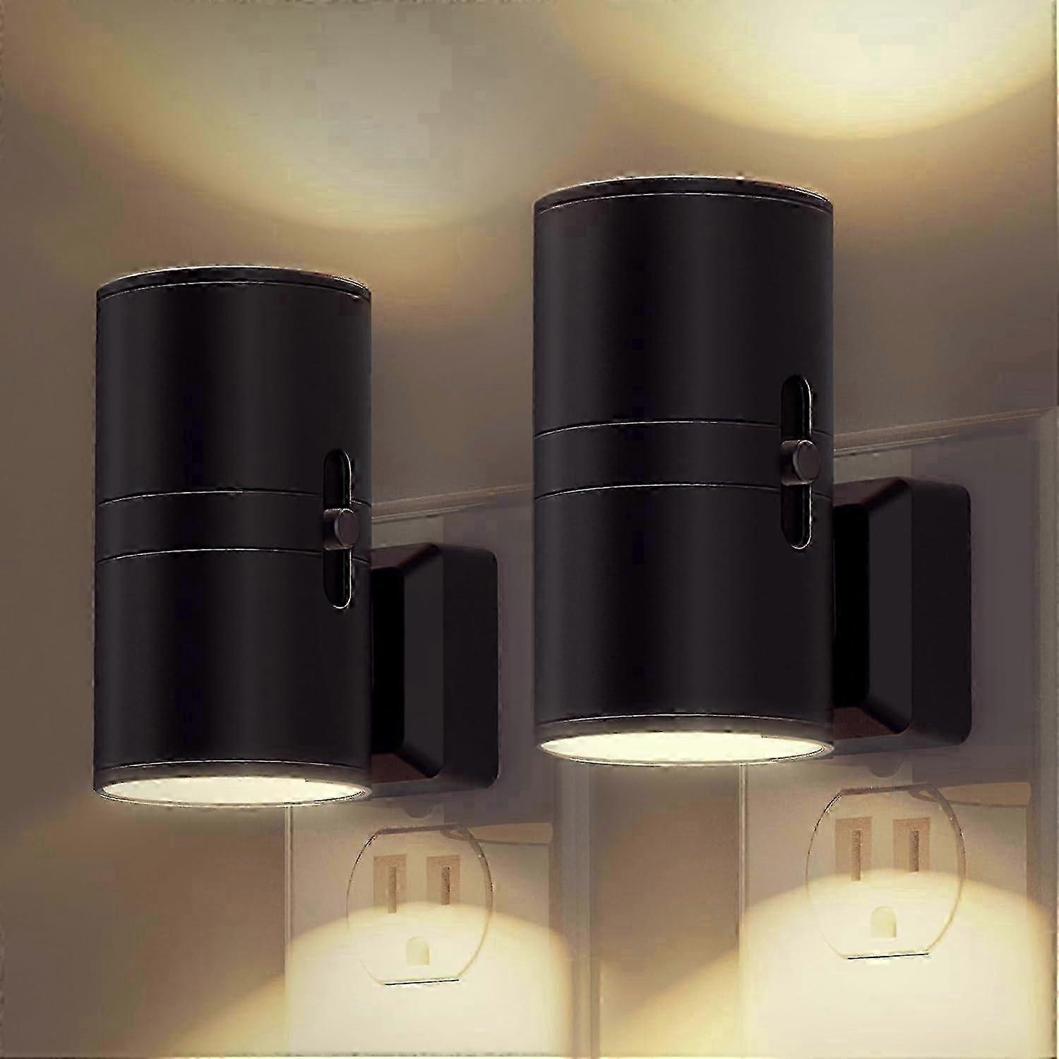 2 Pack-LED Night Light Plug in, Modern Night Lights Plug into Wall, Dusk to Dawn Sensor, Soft White 3000K, 0-100LM Adjustable Brightness, Di A-G