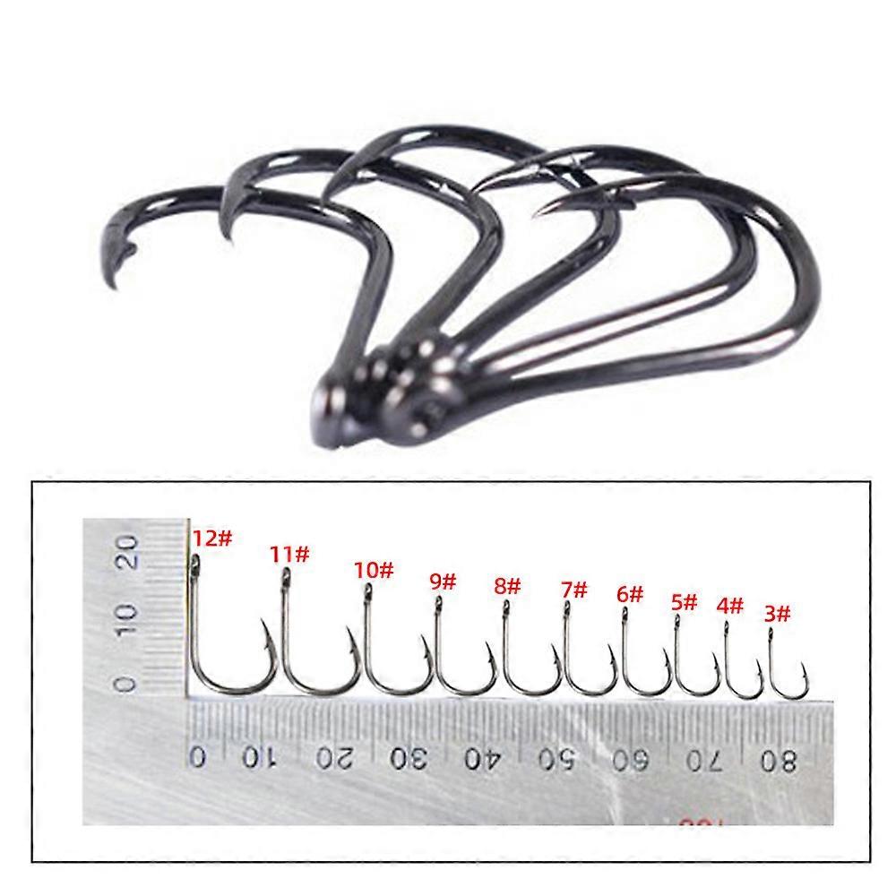 500PCS Fishhooks Fish Hooks with Barbs 10 Sizes Carbon Steel Fishing Hooks with Portable Storage Box