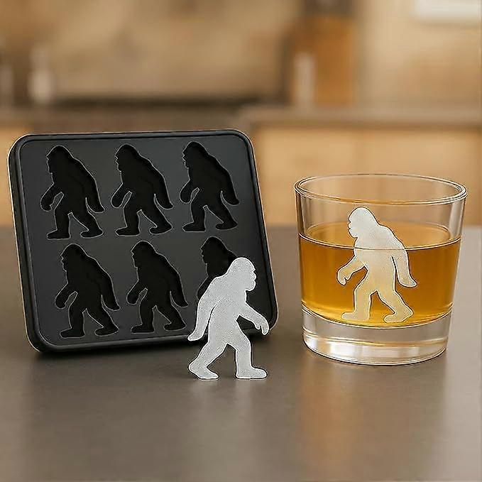 Bigfoot Ice Mold, Sasquatch Shape Silicone Ice Cube Molds, Dinosaur Ice Cube Mold, Funny Silicone Popsicle Molds, Food-Grade Flexible Ice Maker for Ca