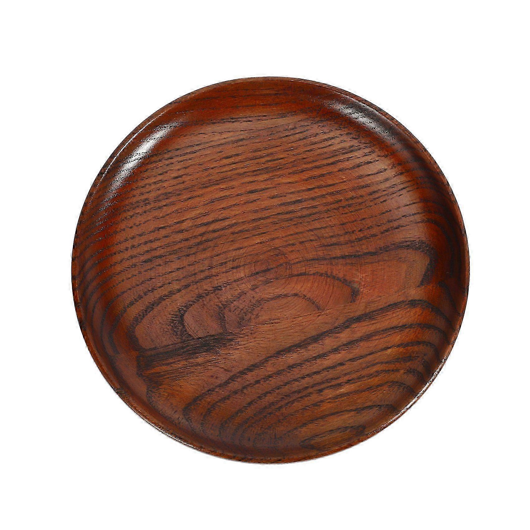 Wooden Round Bread Board with Handle, Serving Tray for Spices Condiments Cheese, Kitchen Tableware