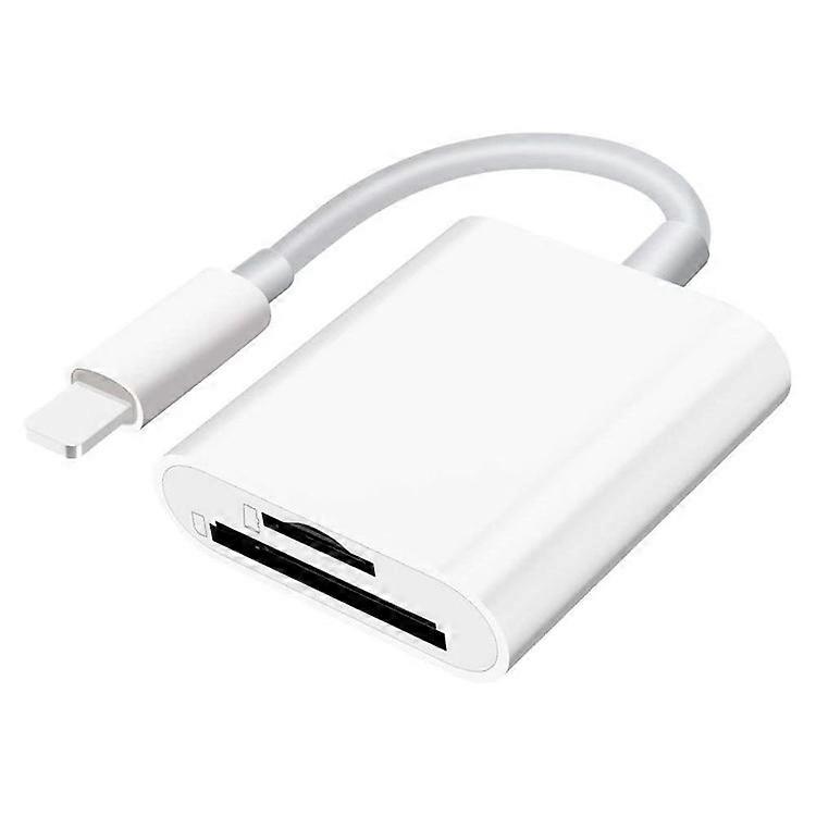 2 In 1 Lightning to SD / TF Card Reader Fast Data Transfer Compatible with Ios, No App Required