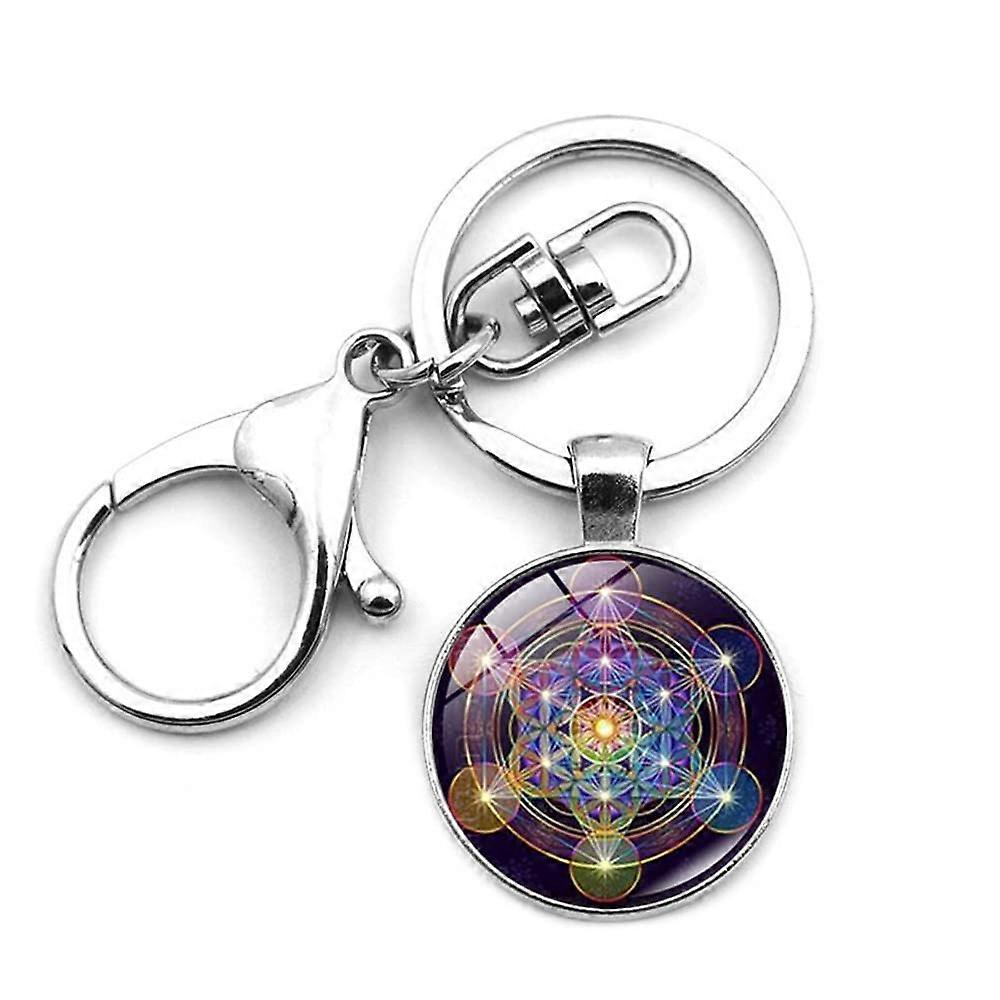 Metatron's Cube Keychain Unisex, Sacred Geometry Key Ring, Zinc Alloy Retro Key Chain For Home And Car Keys, Gift Box