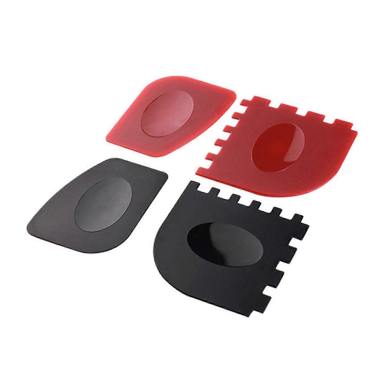 4 pieces multipart plastic grill pan scraper practical cleaning tools for iron pans red effective grill grate and pan scraper