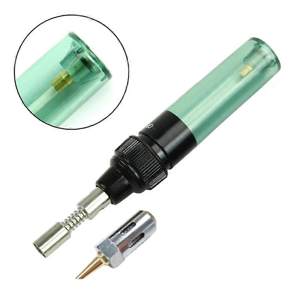 1300°C Butane Gas Blow Torch Soldering Iron Gun Cordless Welding Pen for Burner Transparent green