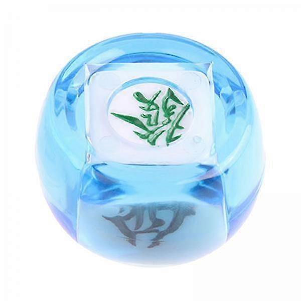 5xChinese Mahjong Dice Board Game Supplies Acrylic Multi Sided Game Dice clear Blue