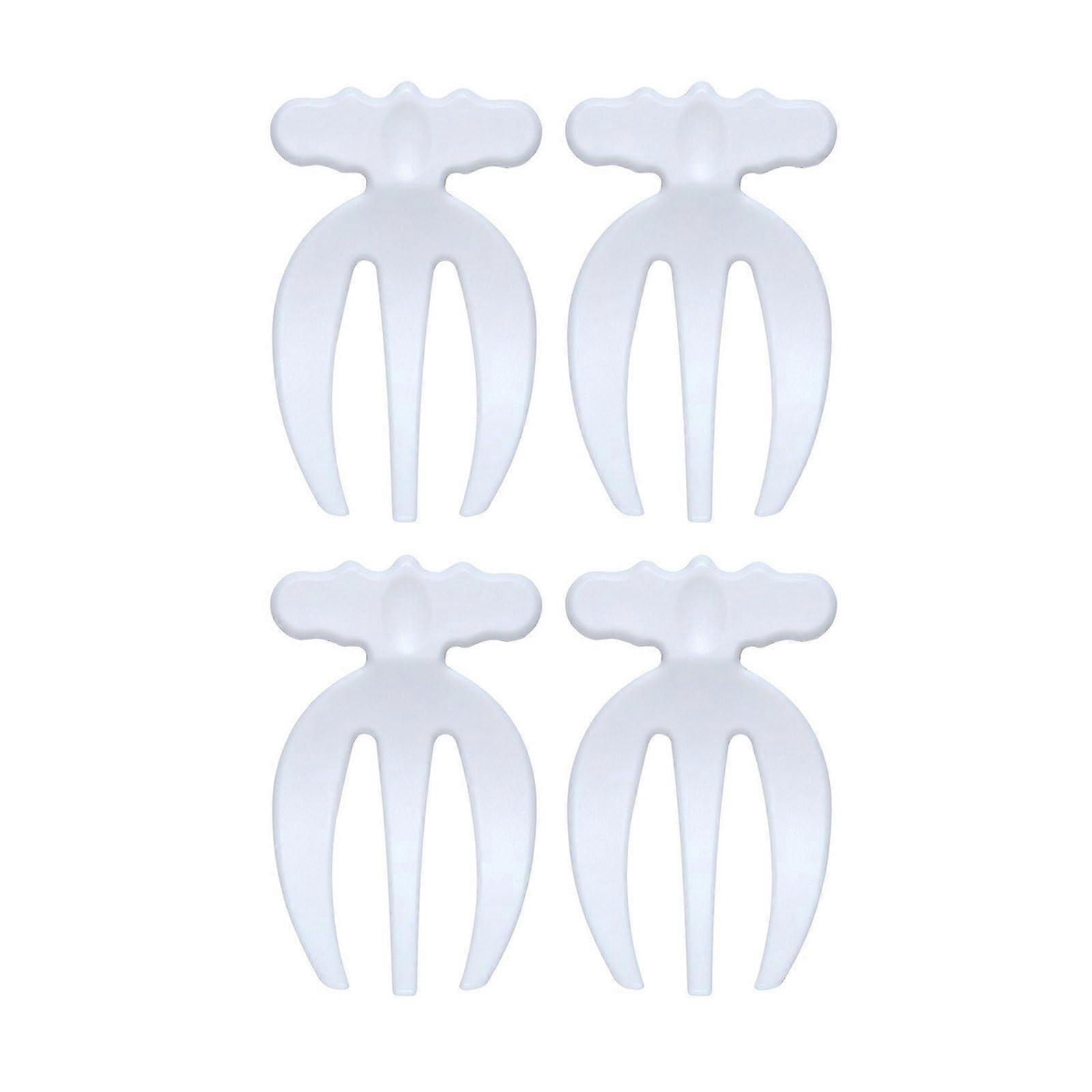 Salad Hands 4-Piece Set, Portable Mixing Tongs, Efficient Salad Tongs, Kitchen Utensils, Operate White