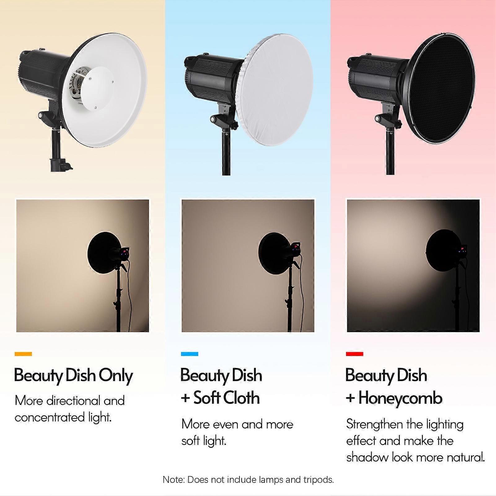 Illuminate Your Studio with a 30cm Bowens Reflector for Flash & LED Lights - Includes Diffuser
