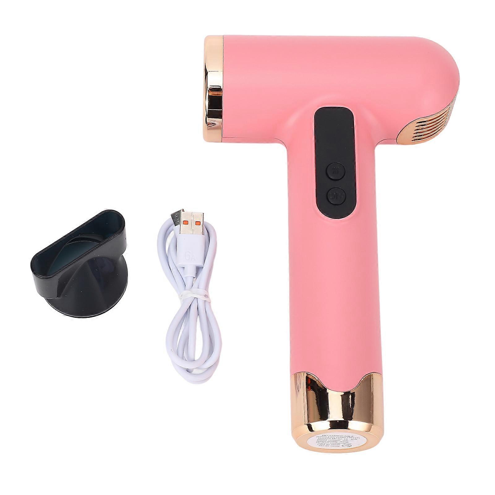 Sèche-cheveux sans fil 100 000 tr/min 15 000 mAh rechargeable par USB puissant 200 W à séchage rapide avec buse pour la maison et les voyages Roseate