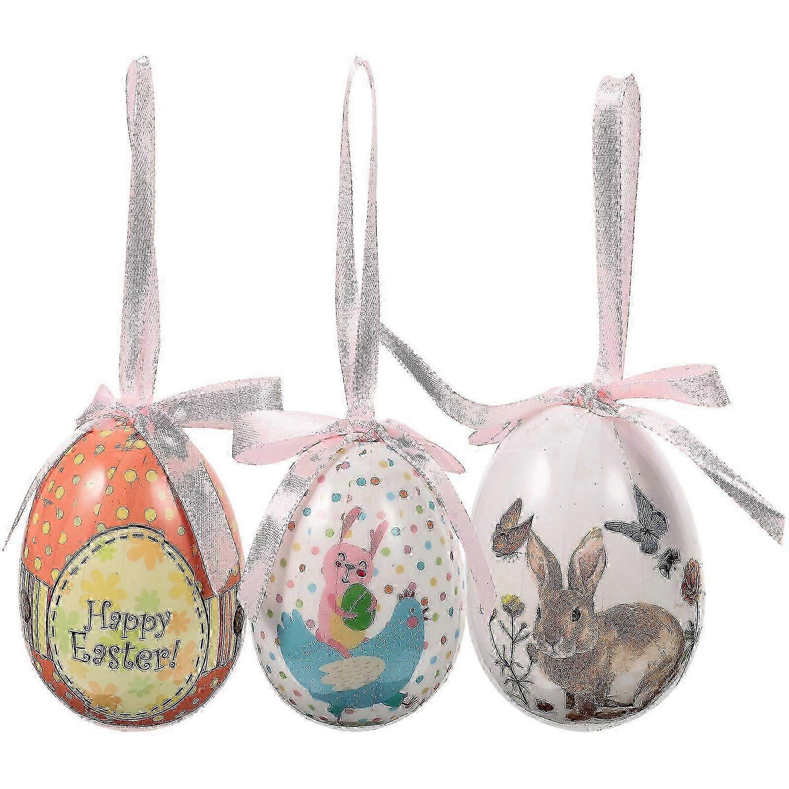 3pcs Colorful Hanging Eggs for Easter Decorations