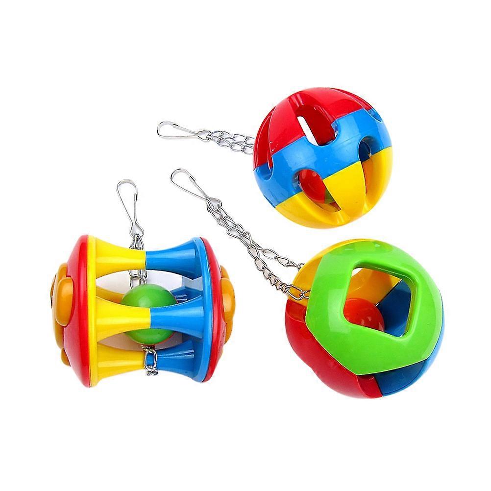 3pcs Parrot Interactive Feet Grasp Balls for Birds – Educational Hollow Out Toy for Fun & Exercise, Safe Material, Random Colors