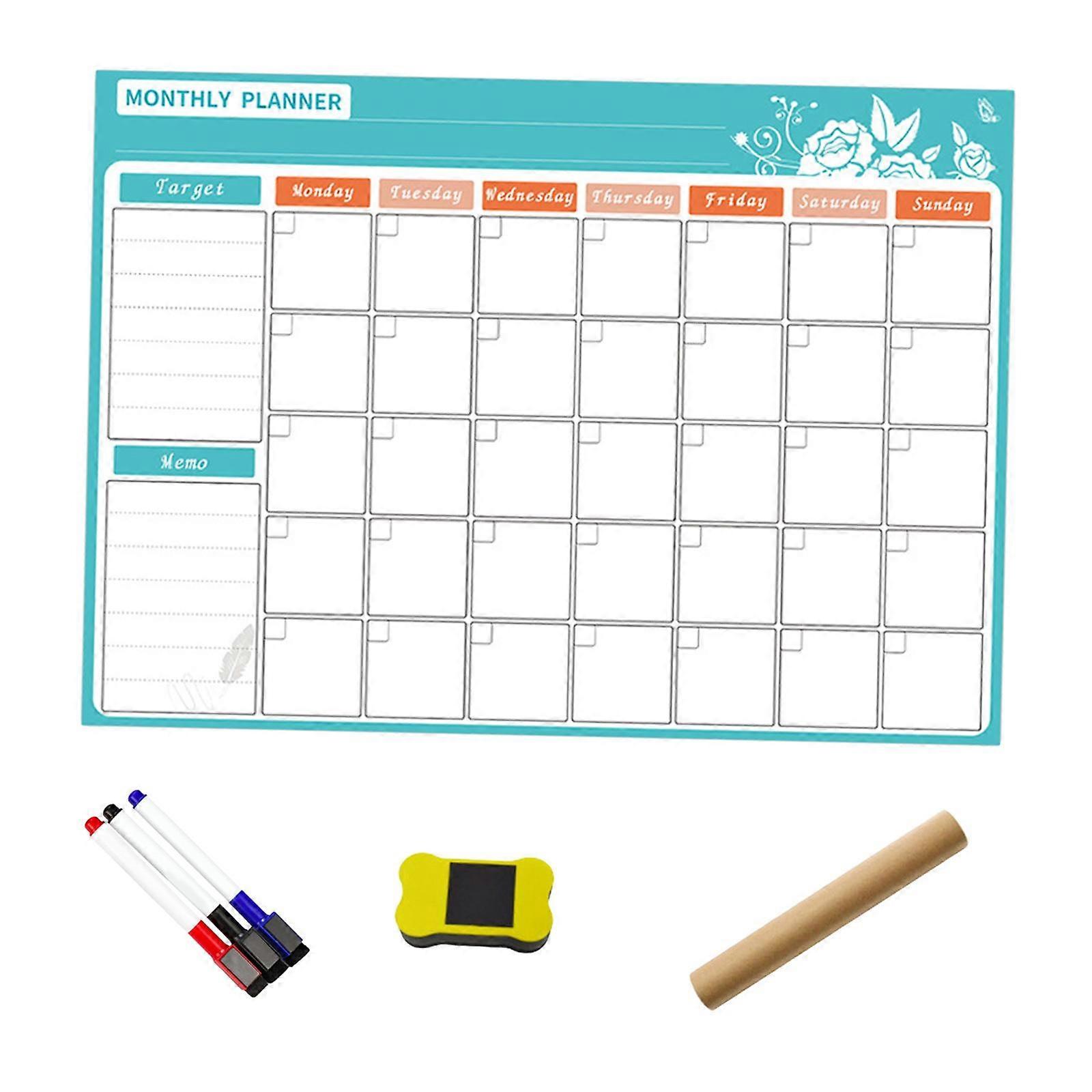 Whiteboard Calendar Erase Board Soft Style A