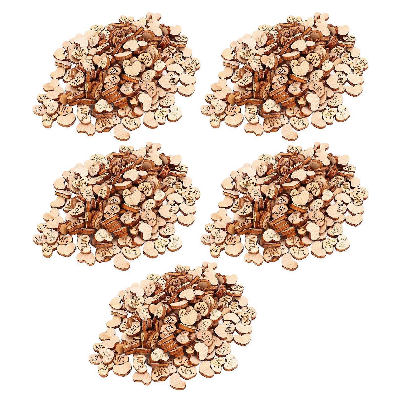 2025 أحدث طراز 1000 قطعة خشبية قلوب الحب حلويات مصقولة جيدا