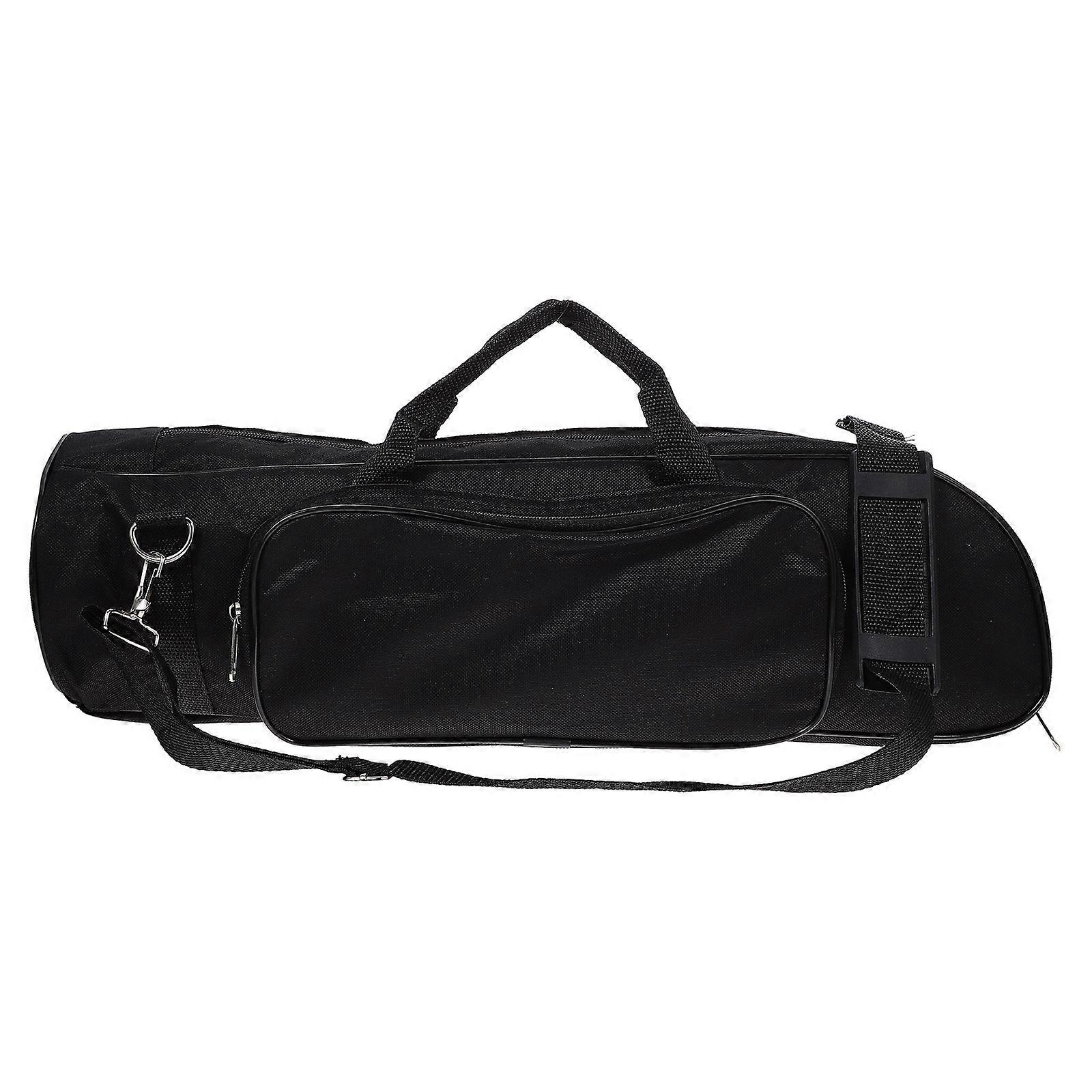 Shockproof Portable Trumpet Case Durable Black Oxford Cloth Gig Bag with Reinforced Handles & Shoulder Strap for Travel and Outdoor Use