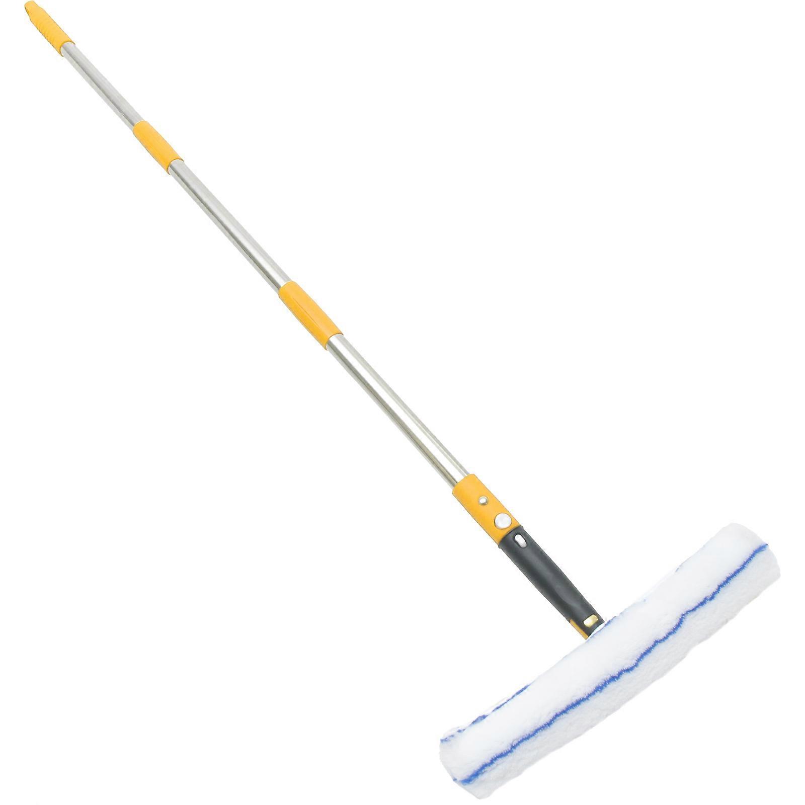 Car Window Squeegee With Handle Cleaning Windows Water Droplets Removal Fiber Stainless Steel Abs 142X35cm Yellow 1 Set