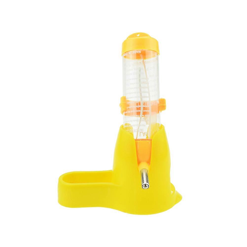 Water Bottle for Hamsters Hamster Water Dispenser Home Use Yellow 14.50X8.20X19.50CM PP Resin Automatic Water Dispensing 1Pcs