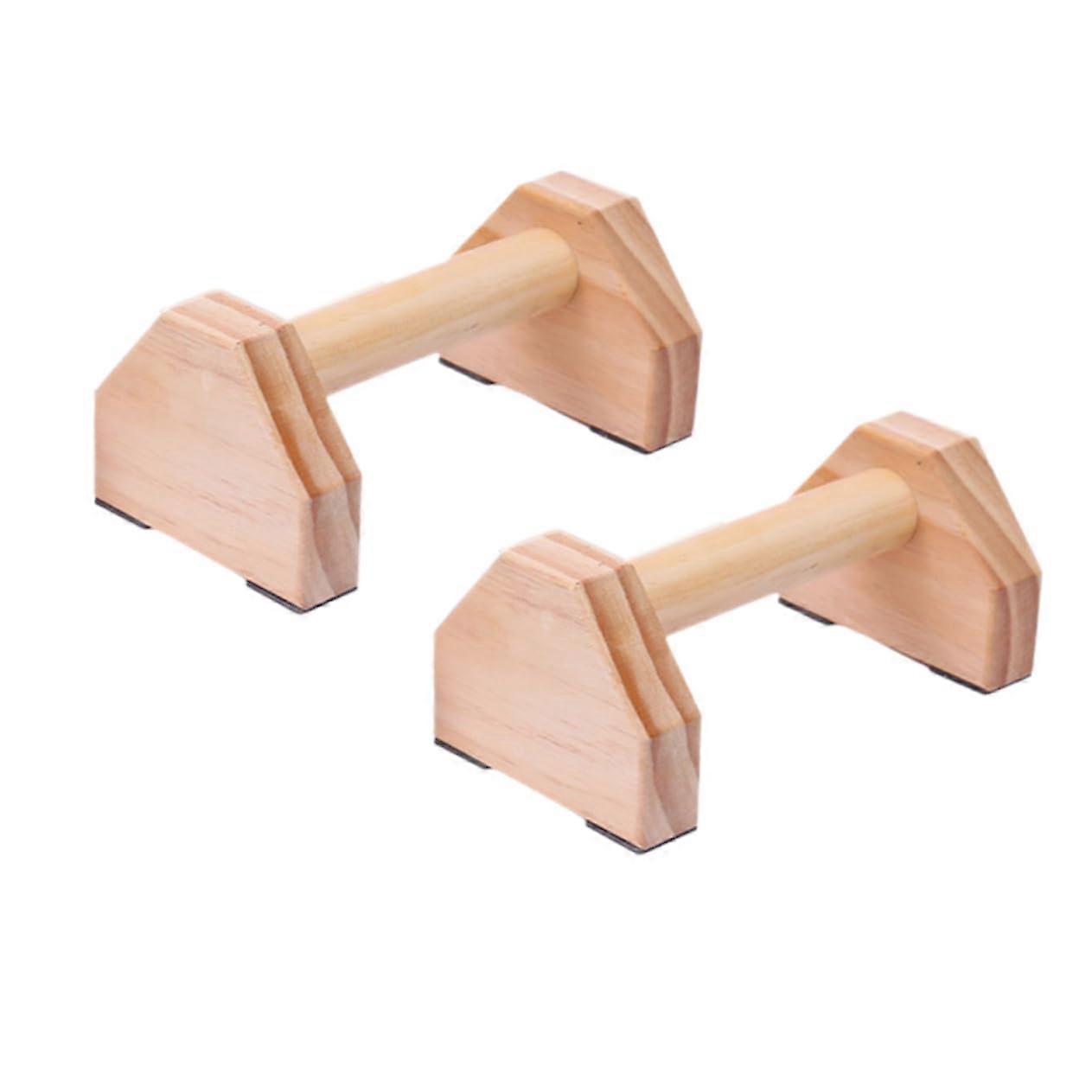 pine pushup stands exercise fitness bar training pressup handles home wooden